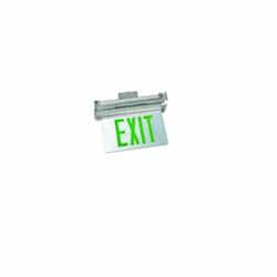 Surface Mount Exit Sign w/ BBU, Two Side, 120V/277V Green/Aluminum