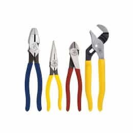 4 Piece Plier Set w/ Pump Pliers, Dipped Handle