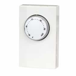 Mechanical Thermostat, Double Pole, 22 Amp, 120V-277V, White