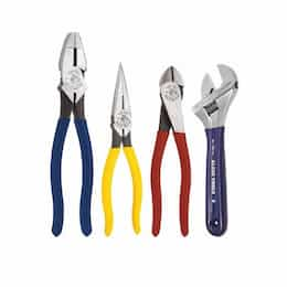 Klein Tools 4 Piece Plier Set, Dipped Handle