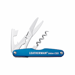 Leatherman Blue Stainless Steel 4 Tool Juice CS3 Pocket Multitool