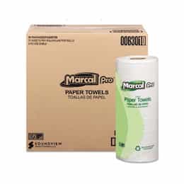 Marcal White 70 Count 2-Ply 100% Recycled Perforated Towels-11x9