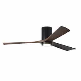 52-in 32W Irene-3HLK Ceiling Fan w/Light, DC, 6-Speed, 3-Walnut Blades, Matte Black