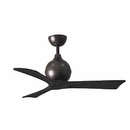 42-in 17W Irene Ceiling Fan, DC, 6-Speed, 3-Black Blades, Bronze