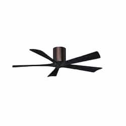 52-in 31W Irene Ceiling Fan, DC, 6-Speed, 5-Black Blades, Brushed Bronze