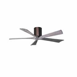 52-in 31W Irene Ceiling Fan, DC, 6-Speed, 5-Barn Wood Blades, Brushed Bronze