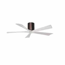 52-in 31W Irene Ceiling Fan, DC, 6-Speed, 5-White Blades, Brushed Bronze