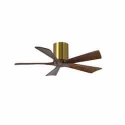 42-in 25W Irene Ceiling Fan, DC, 6-Speed, 5-Walnut Blades, Brass