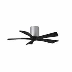 42-in 25W Irene Ceiling Fan, DC, 6-Speed, 5-Black Blades, Nickel