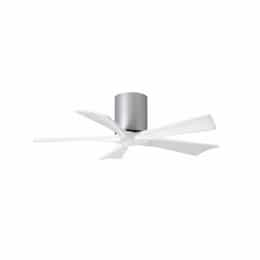 42-in 25W Irene Ceiling Fan, DC, 6-Speed, 5-White Blades, Nickel