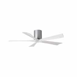 52-in 31W Irene Ceiling Fan, DC, 6-Speed, 5-White Blades, Nickel