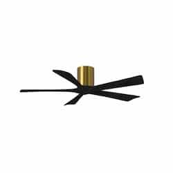 52-in 31W Irene Ceiling Fan, DC, 6-Speed, 5-Black Blades, Brass