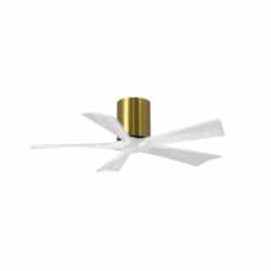 42-in 25W Irene Ceiling Fan, DC, 6-Speed, 5-White Blades, Brass