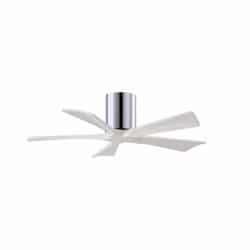 42-in 25W Irene Ceiling Fan, DC, 6-Speed, 5-White Blades, Chrome