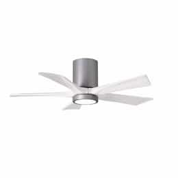 42-in 32W Irene Ceiling Fan w/ LED Light Kit, DC, 6-Speed, 5-White Blades, Nickel