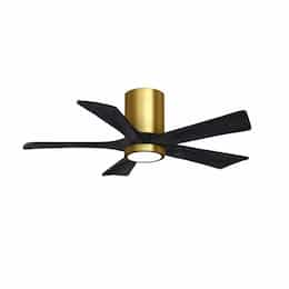 52-in 31W Irene Ceiling Fan w/ LED Light Kit, DC, 6-Speed, 5-Black Blades, Brass