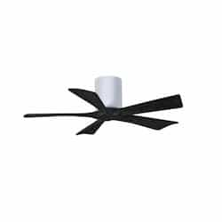 42-in 25W Irene Ceiling Fan, DC, 6-Speed, 5-Black Blades, White