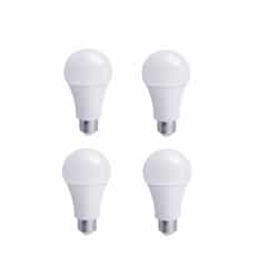 14W LED A19 Bulb, E26, 1500 lm, 120V, 2700K, Pack of 4