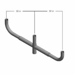 Tenon Top Pole Steel Mount, Bullhorn Bracket, 3 Arm 180 Degree, Bronze