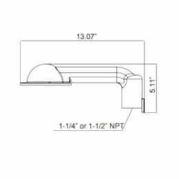 Stanchion Mount Bracket for HLRM Series, 1-1/2 NPT, 90 Degrees