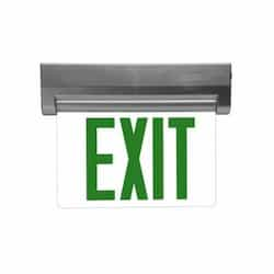 4.2W Emergency Exit Sign w/ Green Letters, Edgelit 1-Side, 120V-277V