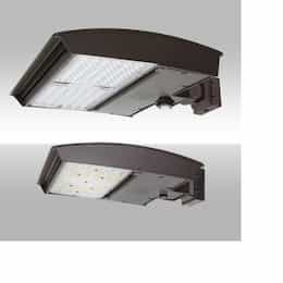 200W LED Area Light w/Wall, Type 4W, 277V-480V, Selectable CCT, Bronze