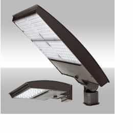 200W LED Area Light w/ Arm, Type 4N, 277V-480V, Selectable CCT, Bronze