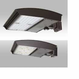 250W LED Area Light w/Wall, Type 4W, 277V-480V, Selectable CCT, Bronze