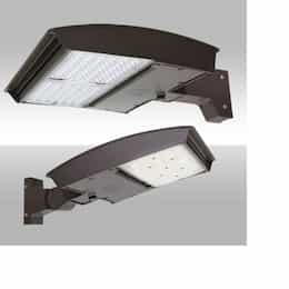 250W LED Area Light w/ Arm, Wide, 277V-480V, Selectable CCT, Bronze