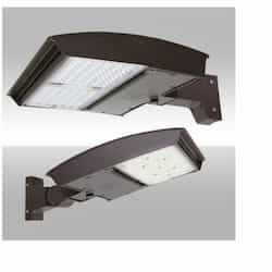 320W LED Area Light w/ Arm, Wide, 277V-480V, Selectable CCT, Bronze