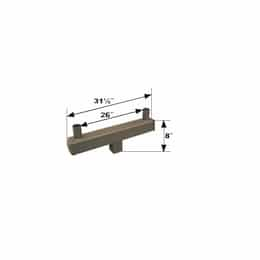 Square Bracket, (2) 4-In Tenon Arm, 180 Degree Angle, Bronze