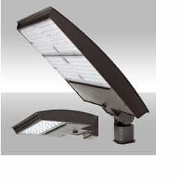 MaxLite 150W LED Area Light w/Flex Arm, Wide, 120V-277V, Selectable CCT, BRZ