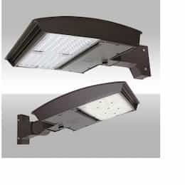 250W LED Area Light w/Flex Arm, Type 4W, 120V-277V, Selectable CCT, BZ