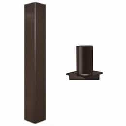 25-Ft 4" Square Pole, 11 Gauge Walls, 2.38" x 4" Tenon, No Anchor Bolts