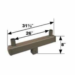 Square Bracket, (2) 4-In Tenon, 180 Degree Angle, Bronze