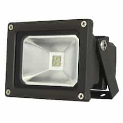 13 Watt LED Small Flood Light, 120-277V, ,Type V Flood, Bronze, Small Yoke Mount