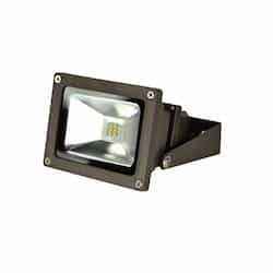 14 Watt LED Small Flood Light, 120-277V, ,Type V Flood, Bronze, Small Yoke Mount