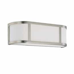 Nuvo 100W 5 in. Odeon Wall Sconce Light, White Satin, Brushed Nickel
