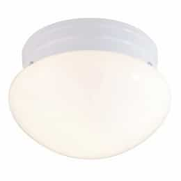 10" 2-Light White Flush Mount Light Fixture, White Glass