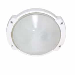 11in Outdoor Light, Oblong Round, White