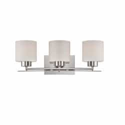 Parallel Vanity Light Fixture, Mountable, 3-Light, Polished Nickel