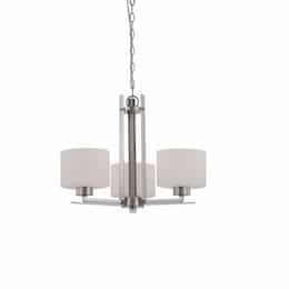 Parallel Chandelier Light, 3-Light, Polished Nickel