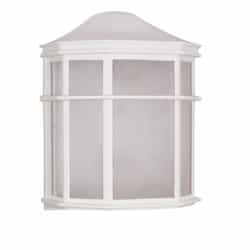 10in Outdoor Wall Lantern, Cage, White