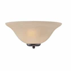 Nuvo 60W Ballerina Wall Sconce Light, Champagne Linen Shades, Mahogany Bronze