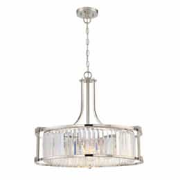 Krys 4-Light Crystal Pendant Light Fixture, Polished Nickel