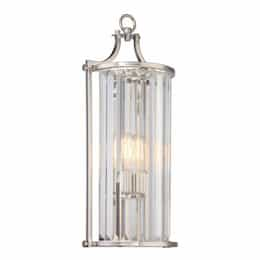 Krys Long Crystal Wall Sconce, Polished Nickel