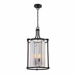 Krys 4-Light Crystal Foyer Pendant Light Fixture, Aged Bronze