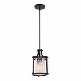 Krys Crystal Mini Pendant Light Fixture, Aged Bronze