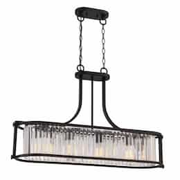 Krys Crystal Trestle Pendant Light Fixture, Aged Bronze