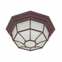 12in Outdoor Flush Mount w/ GU24 Bulb, Spider Cage, Old Bronze